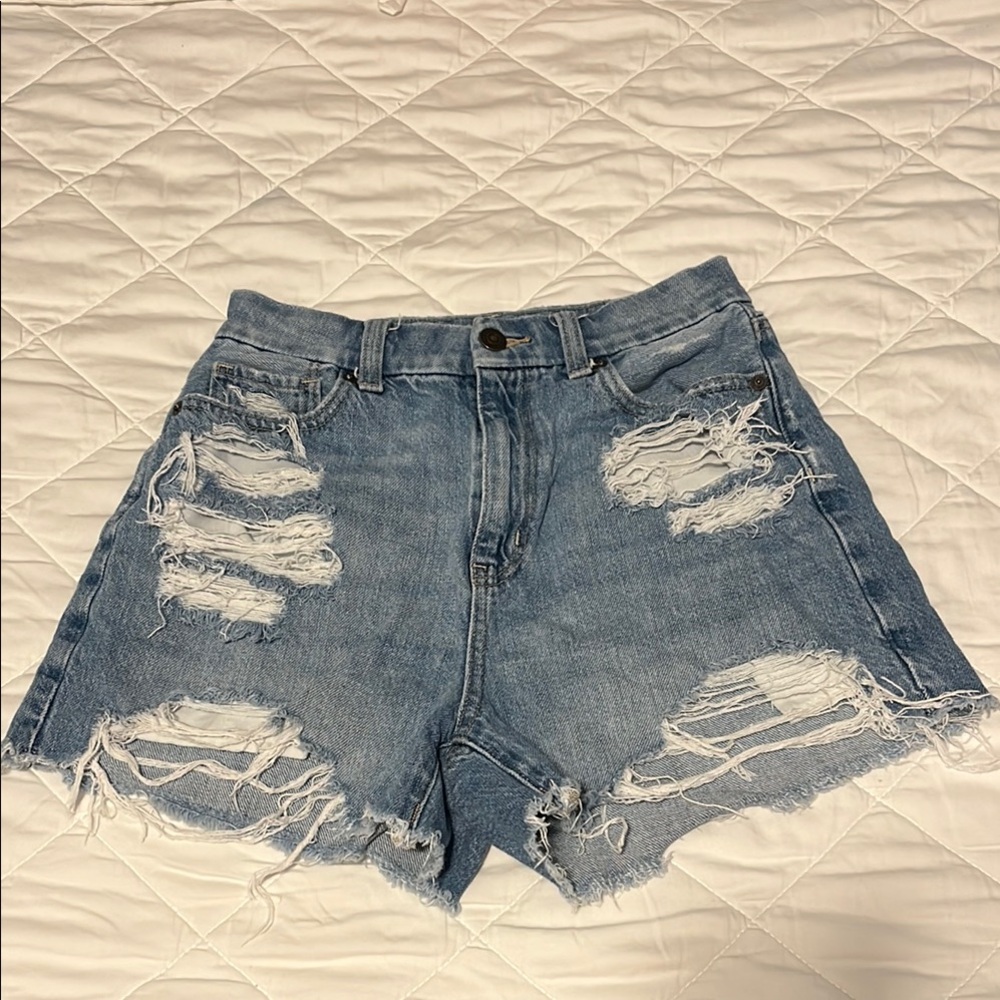 Distressed Denim Shorts